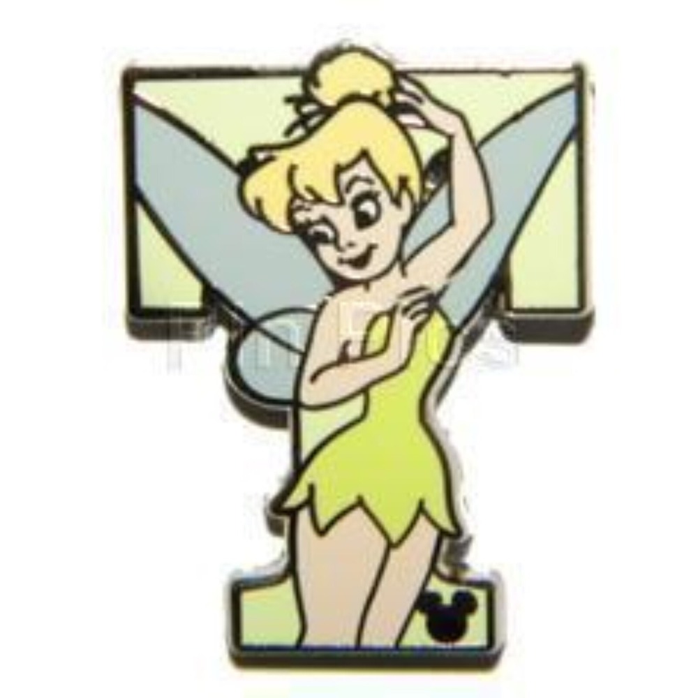 Disney Pin 82342 DLR Hidden Mickey Series Alphabet Letter T Tinker Bell 2011
